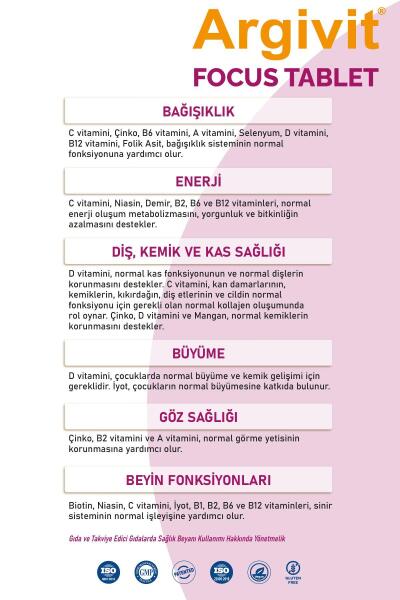 Argivit Focus 30 Tablet 5'li - 6