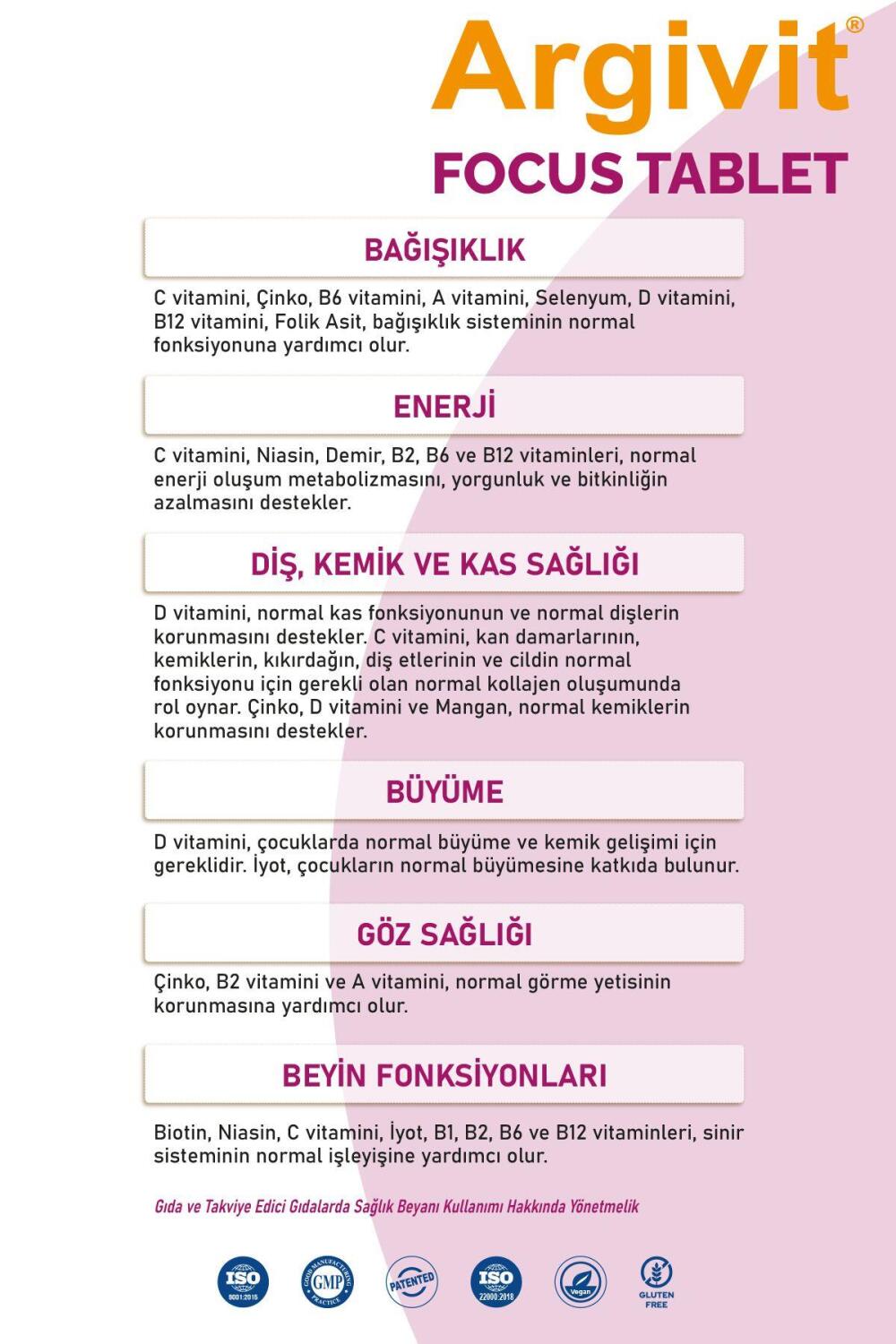 Argivit Focus 30 Tablet 5'li - 6