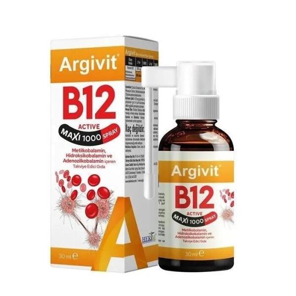 Argivit Vitamin B12 Active Maxi 1000 Sprey 30ml - HEKİM