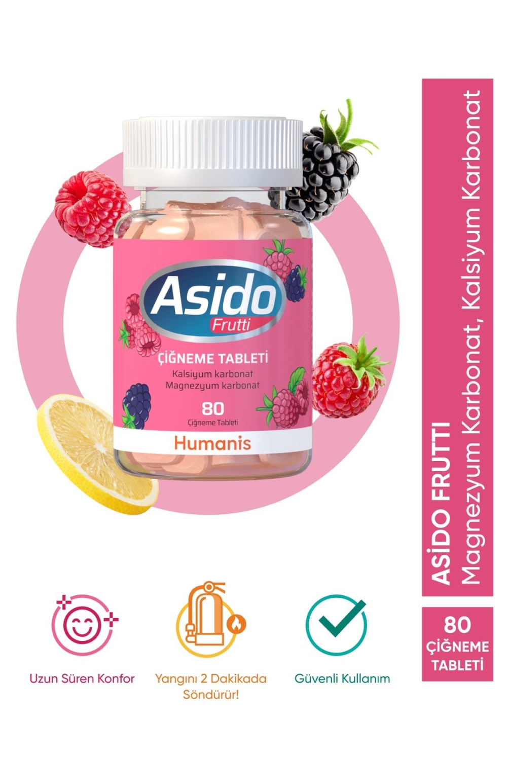 Asido Frutti 80 Çiğneme Tableti - 1