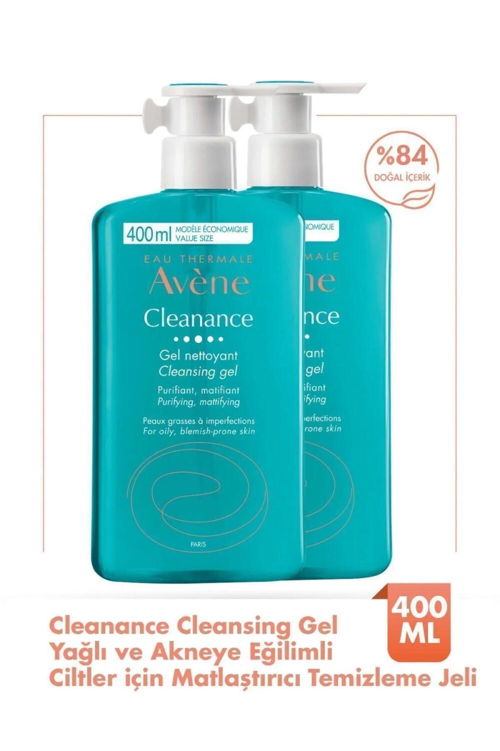 Avene Cleanance Cleansing Gel Yağlı ve Akneye Eğilimli Ciltler İçin Matlaştırıcı Temizleme Jeli 400 ml X 2 - 1