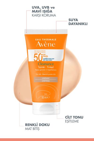 Avene Cleanance Yağlı ve Akneye Eğilimli Ciltler için SPF 50+ Renkli Güneş Koruyucu 50 ml - 3
