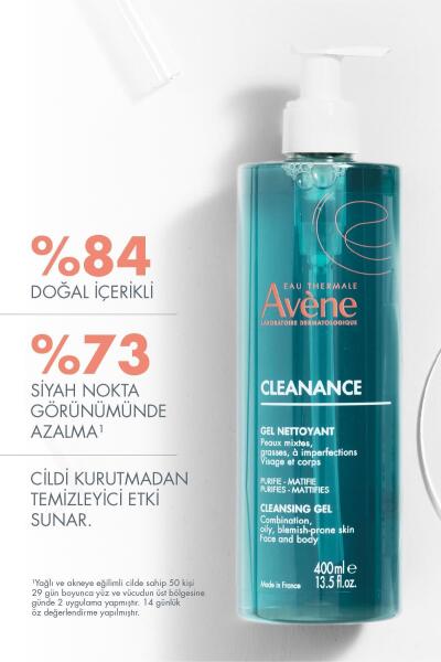 Avene Cleanance Yağlı ve Akneye Eğilimli Ciltler için Matlaştırıcı Temizleme Jeli 400 ml - 4