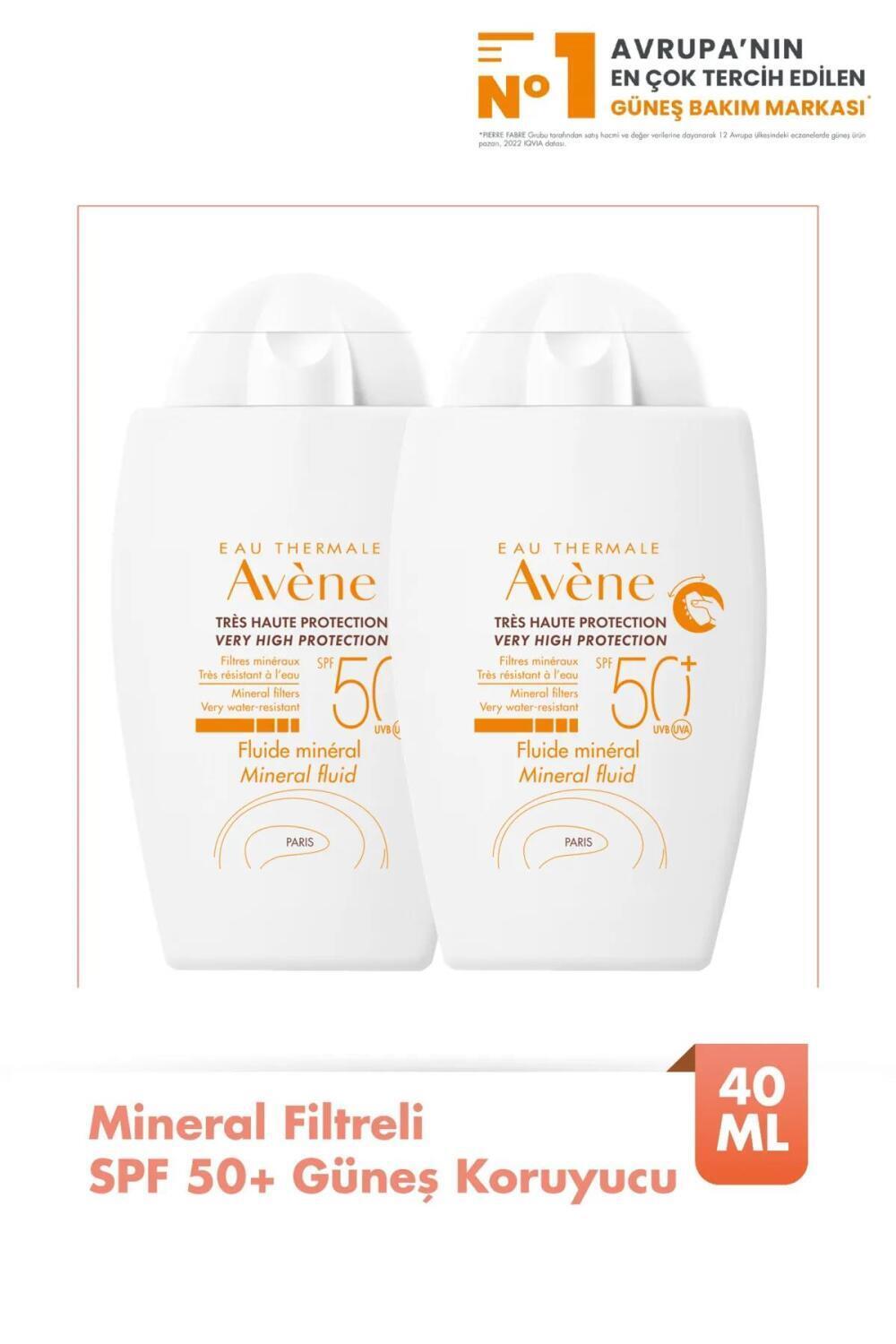 Avene Fluide Mineral Filtreli SPF 50+ Güneş Koruyucu 40 ml (2 Adet) - 1