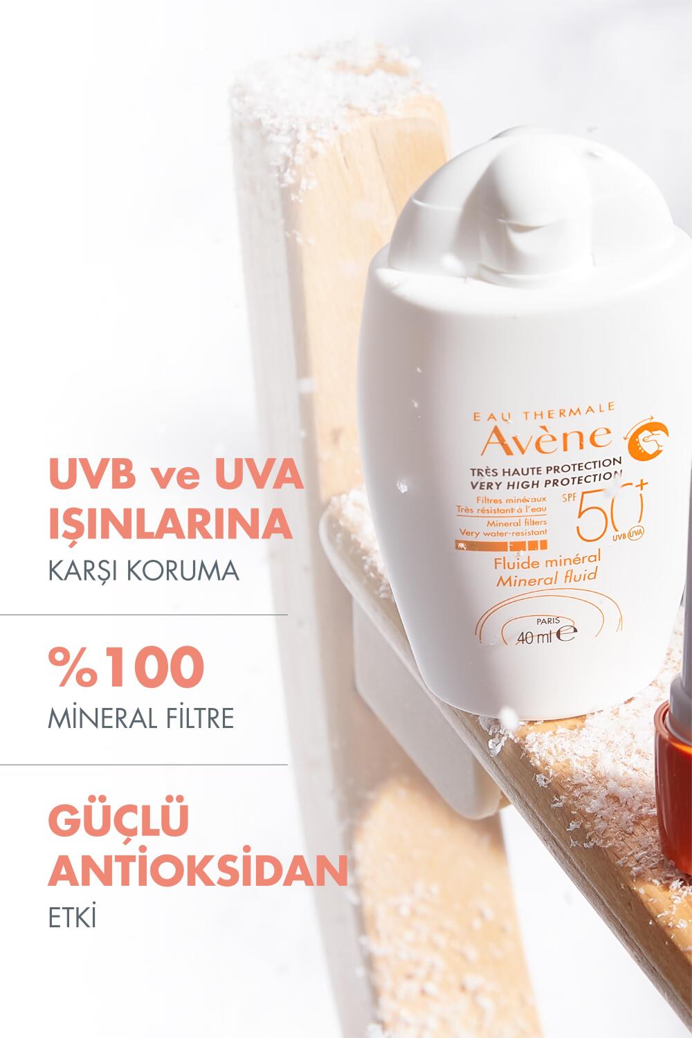 Avene Fluide Mineral Filtreli SPF 50+ Güneş Koruyucu 40 ml (2 Adet) - 2