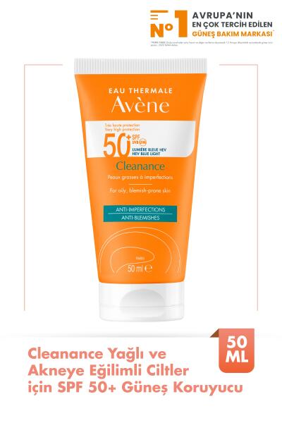 Avene Cleanance Yağlı ve Akneye Eğilimli Ciltler için SPF 50+ Güneş Koruyucu 50 ml - AVENE