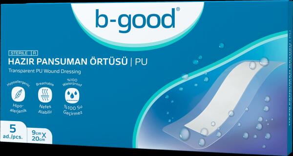 B-Good Şeffaf Hazır Pansuman Örtü 9cm x 20cm 5li - B-GOOD