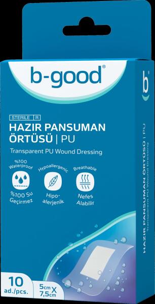 B-Good Şeffaf Hazır Pansuman Örtü 5cm x 7,5cm 10lu - B-GOOD