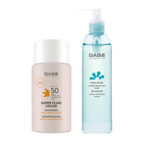 Babe Süper Etkili Spf50 Renkli Güneş Koruyucu 50 ml + 90 Ml Temizleyici Jel Hediye - BABE