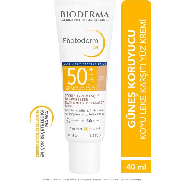 Bioderma Photoderm M Tinted Cream Light Spf 50+ 40 ml Lekeli Ciltler Renkli Güneş Kremi - BIODERMA