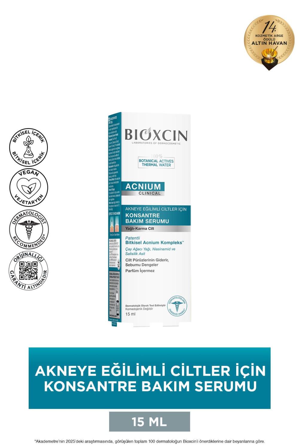 Bioxcin Acnium Konsantre Bakım Serumu 15 ml - 1