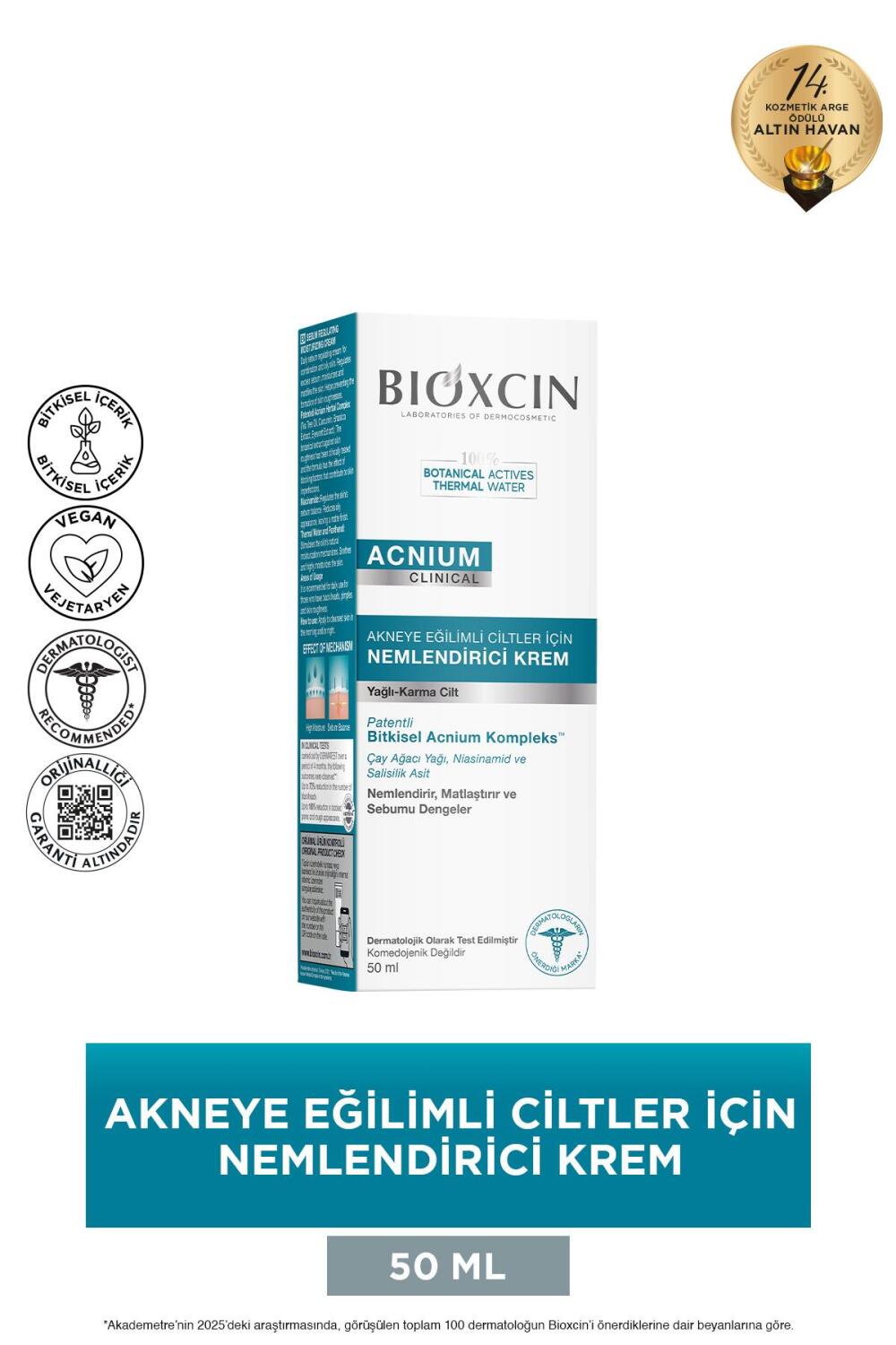 Bioxcin Acnium Sebum Dengeleyici Nemlendirici Krem 50 ml - 1
