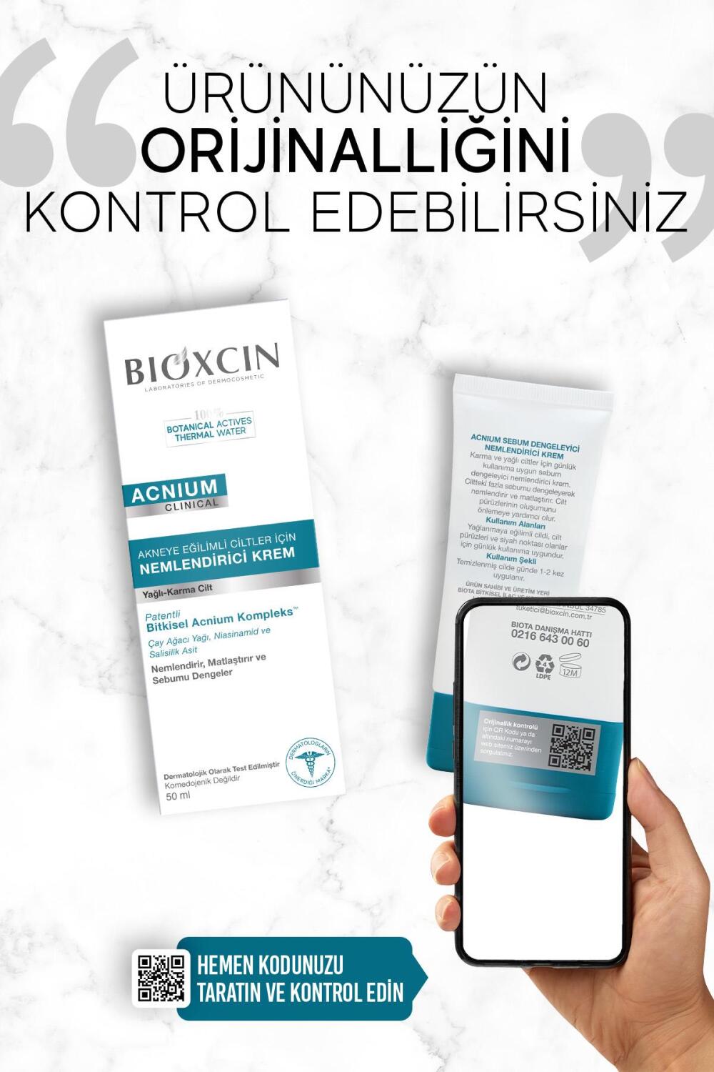 Bioxcin Acnium Sebum Dengeleyici Nemlendirici Krem 50 ml - 10