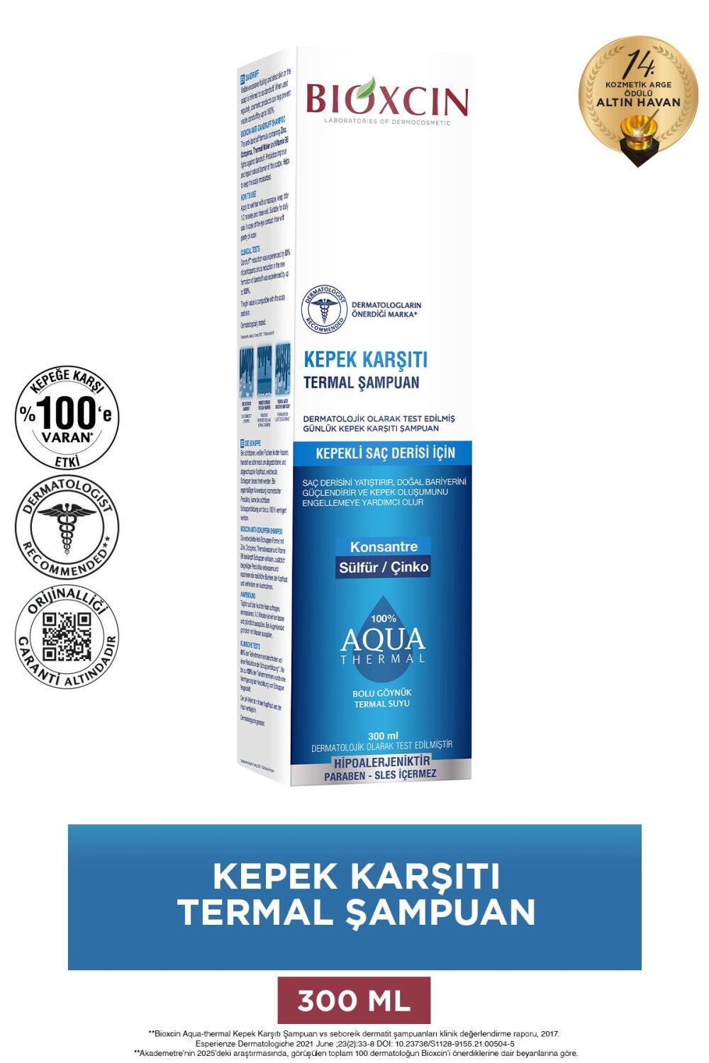 Bioxcin Aqua Thermal Kepeğe Karşı Sülfatsız Şampuan 300 ml - 1