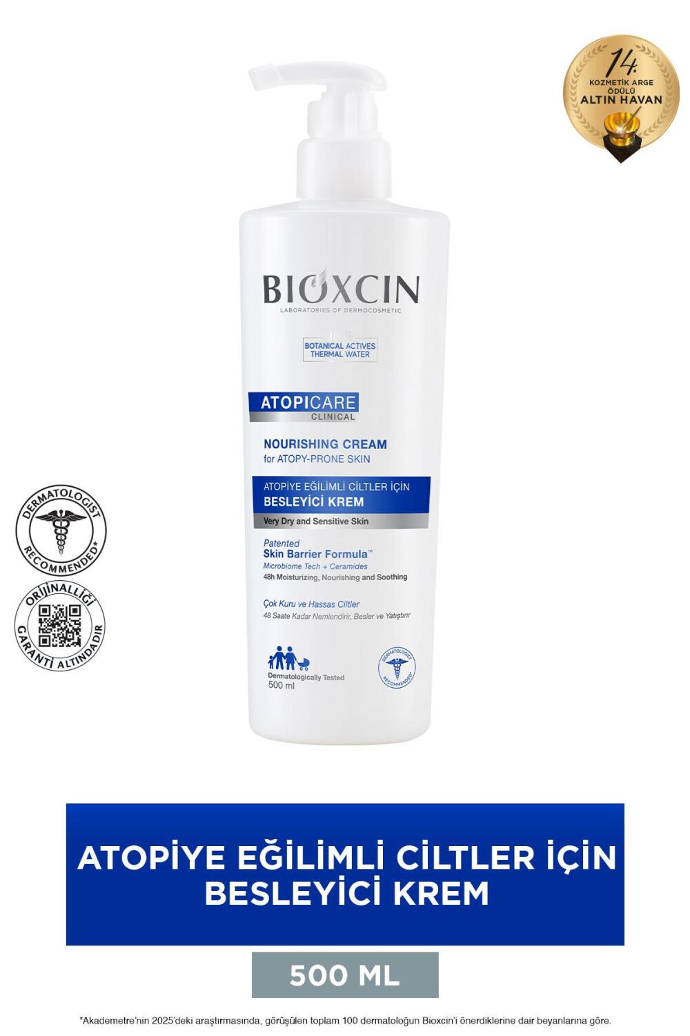Bioxcin Atopicare Atopiye Eğilimli Ciltler için Besleyici Krem 500 ml - 1