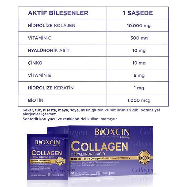 Bioxcin Beauty Collagen Hyaluronic Acid 30 Saşe - 5