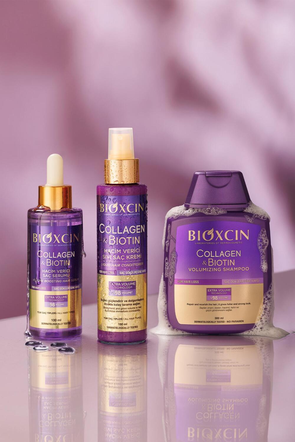 Bioxcin Collagen ve Biotin Hacim Veren Şampuan 3x300 ml - 4