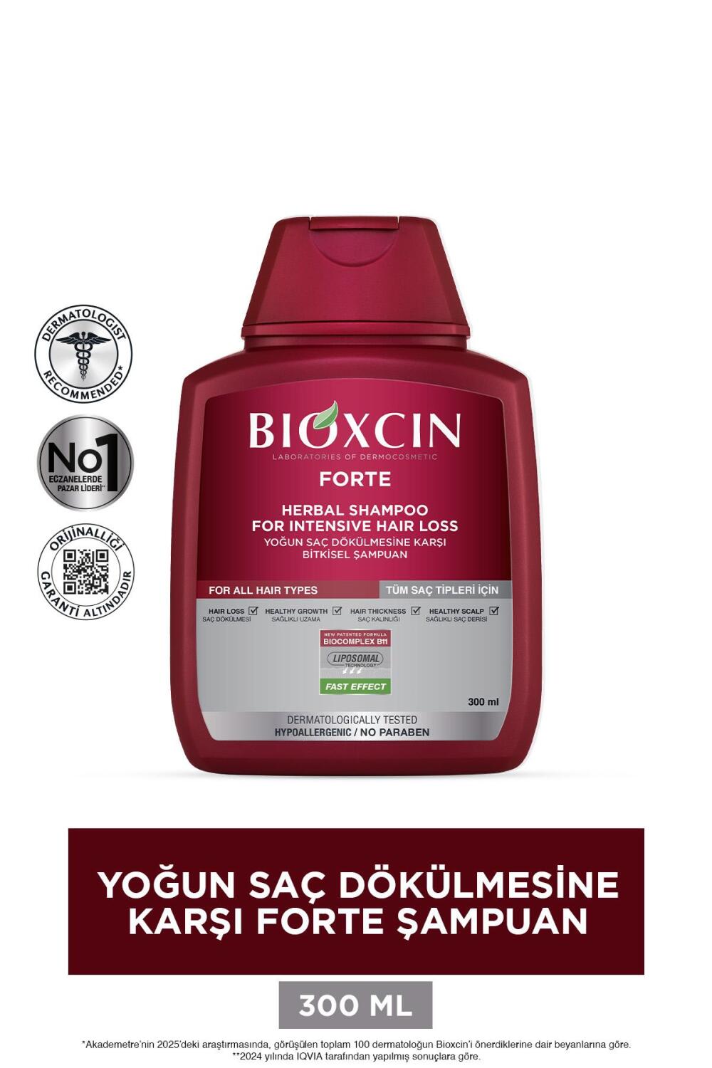 Bioxcin Forte Bitkisel Saç Dökülmesine Karşı Şampuan 3x300 ml - 5