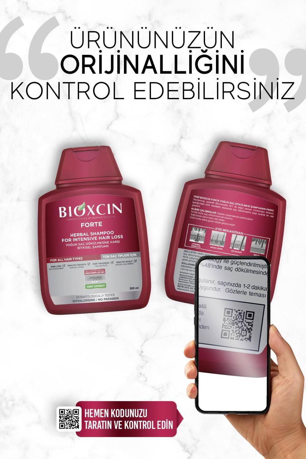 Bioxcin Forte Bitkisel Saç Dökülmesine Karşı Şampuan 3x300 ml - 9