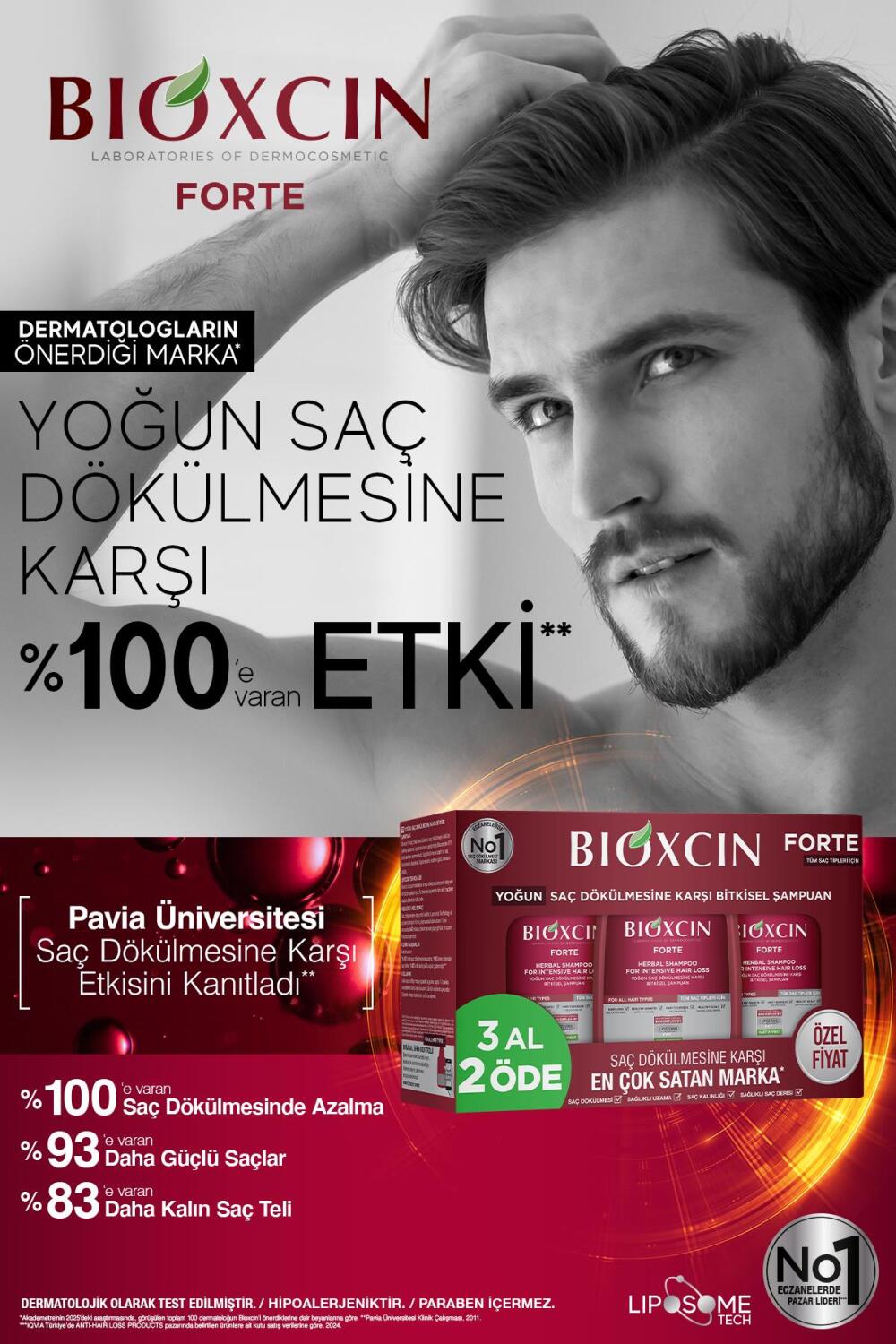 Bioxcin Forte Bitkisel Saç Dökülmesine Karşı Şampuan 3x300 ml - 11