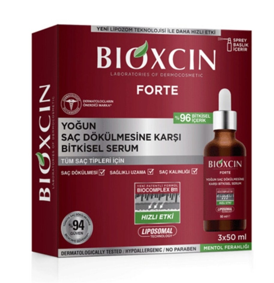 Bioxcin Forte Yoğun Saç Dökülmesine Karşı Bitkisel Serum 3x50 ML - 1