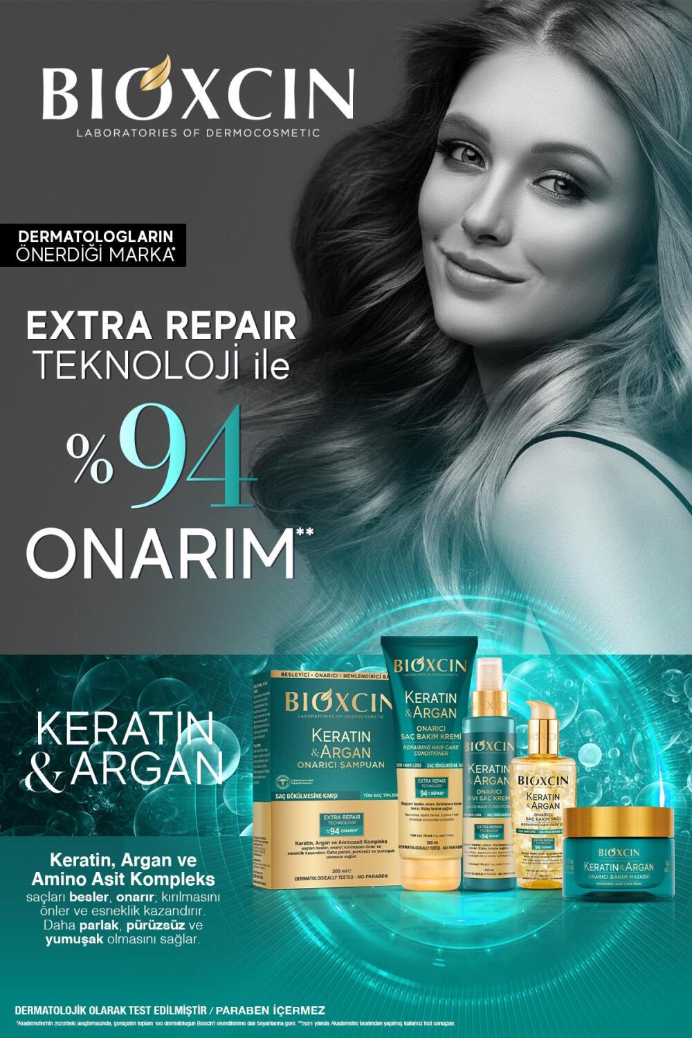 Bioxcin Keratin & Argan Onarıcı Saç Bakım Kremi 250 ml - 11