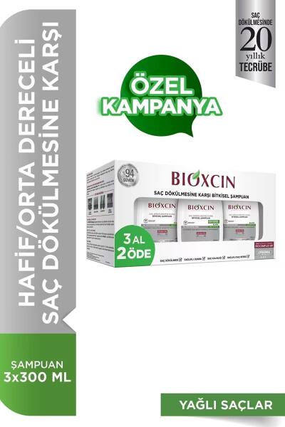 Bioxcin Klasik Bitkisel Yağlı Saçlar için Dökülme Karşıtı Şampuan 3x300 ml - 2
