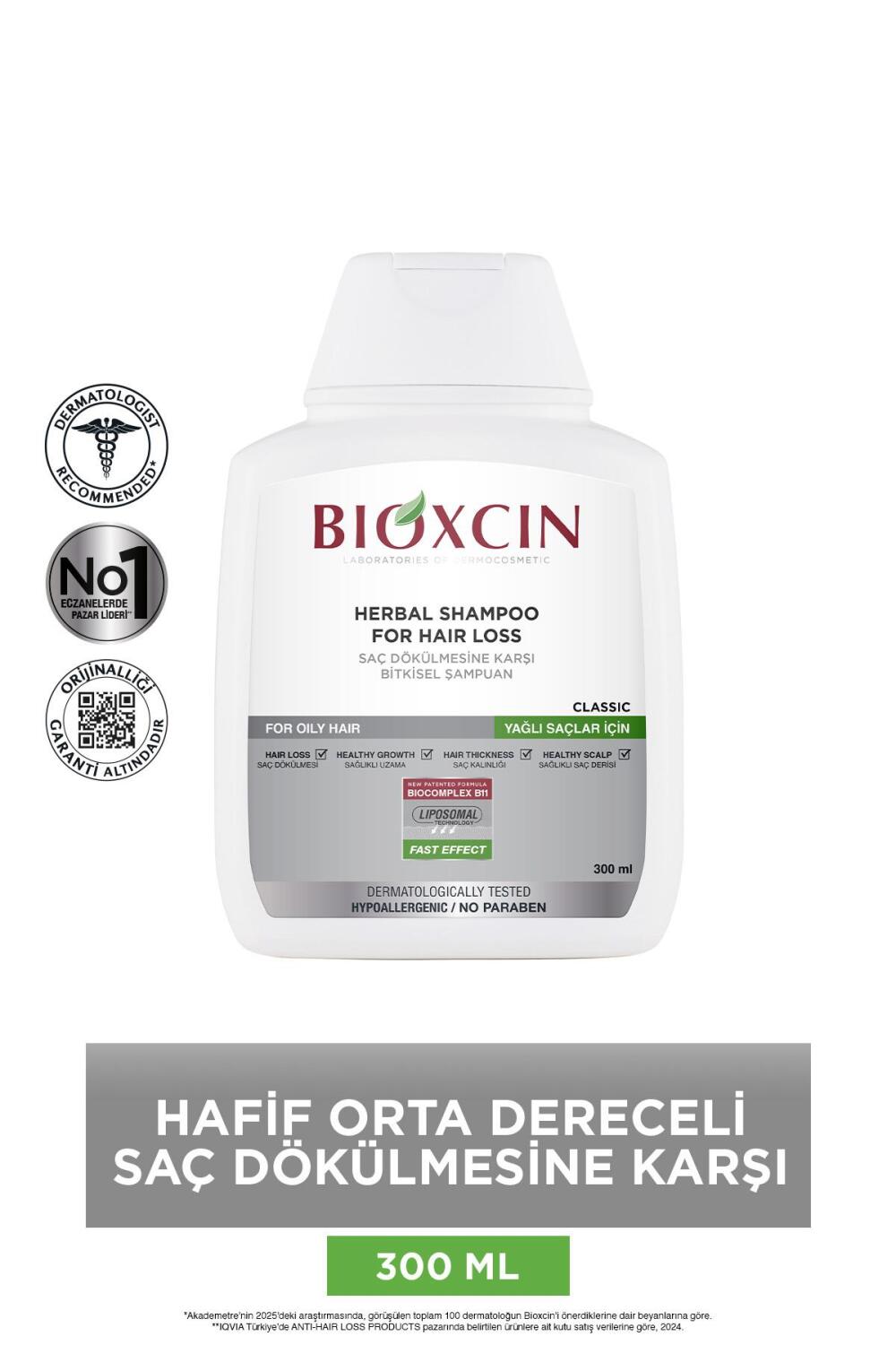 Bioxcin Klasik Bitkisel Yağlı Saçlar için Dökülme Karşıtı Şampuan 3x300 ml - 3