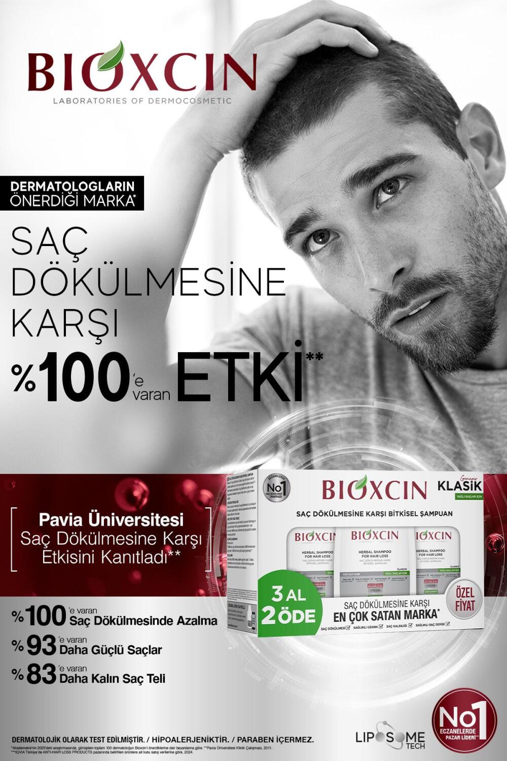 Bioxcin Klasik Bitkisel Yağlı Saçlar için Dökülme Karşıtı Şampuan 3x300 ml - 7