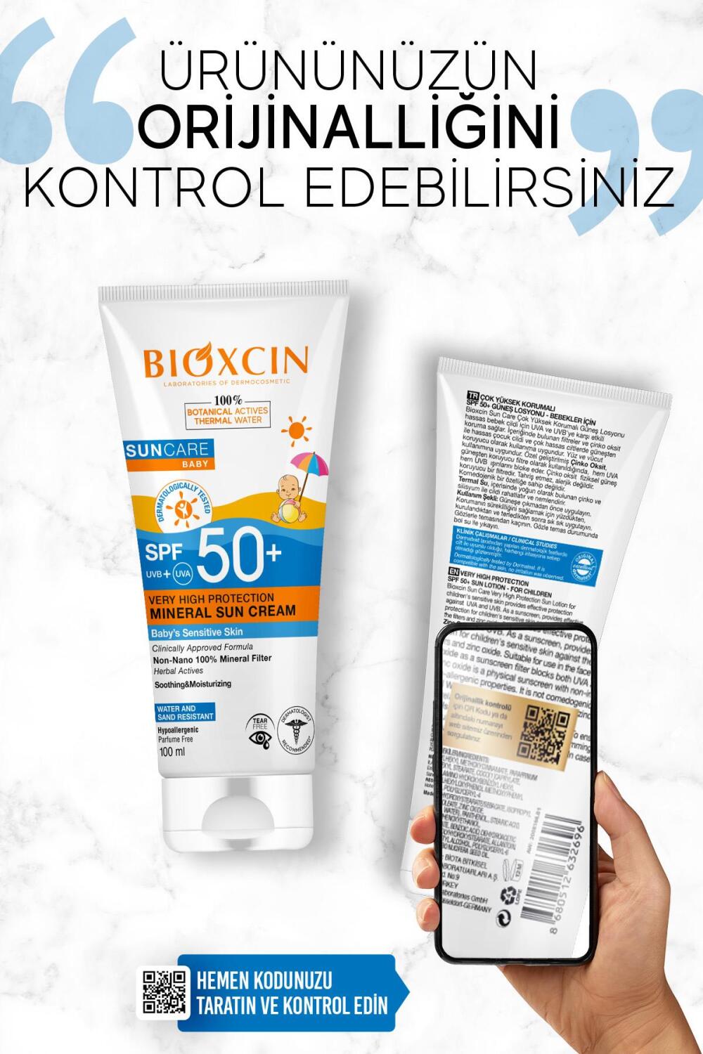 Bioxcin Suncare Baby SPF50 Mineral Güneş Kremi 100ml - 10