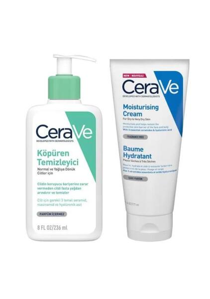 CeraVe Nemlendirici Krem 177 ml +Cerave Nemlendiren Temizleyici 236 ml - CERAVE