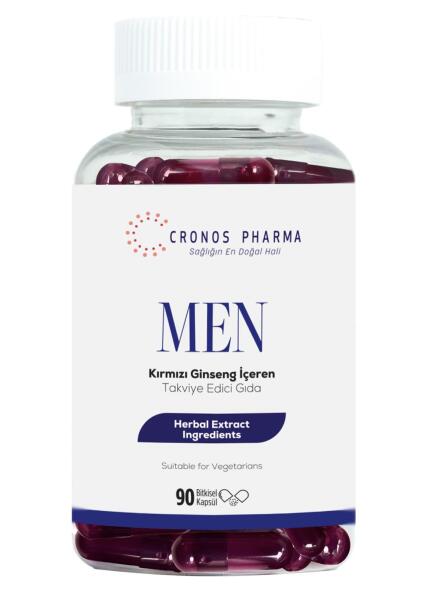 Cronos Pharma Men Kırmızı Ginseng İçeren 90 Bitkisel Kapsül - Cronos Pharma