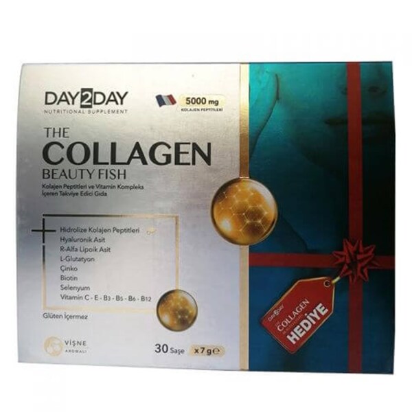 Day2Day The Collagen Beauty Fish Kollajen 30 Saşe x 7 gr Beauty Elastin 60 Tablet HEDİYE - DAY2DAY