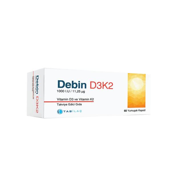 Debin D3k2 Vitamin D3 Ve Vitamin K2 60 Kapsül - TAB İLAÇ