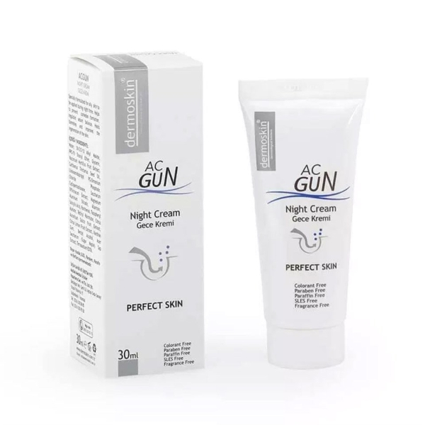 Dermoskin Acnegun Gece Bakım Kremi 30 ml - DERMOSKİN