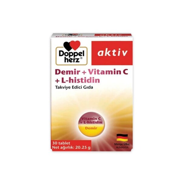 Doppelherz Aktiv Demir + Vitamin C + L-histidin 30 Tablet - DOPPELHERZ