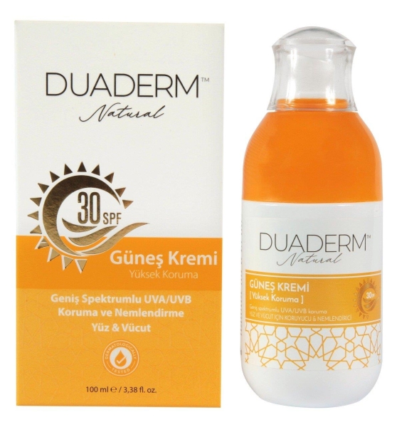 Duaderm Natural Sun Cream Spf 30 100 ml Yüz ve Vücut Güneş Kremi - DUADERM