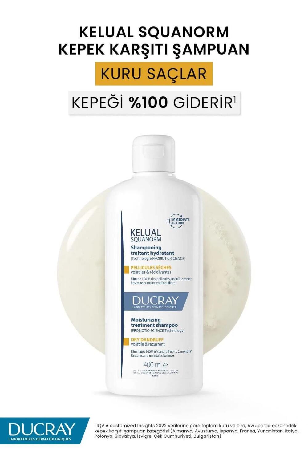 Ducray Kelual Squanorm Kuru Saçlar İçin Kepek Karşıtı Şampuan 400 ml - 2