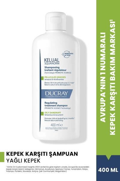 Ducray Kelual Squanorm Normal ve Yağlı Saçlar İçin Kepek Karşıtı Şampuan 400 ml - DUCRAY