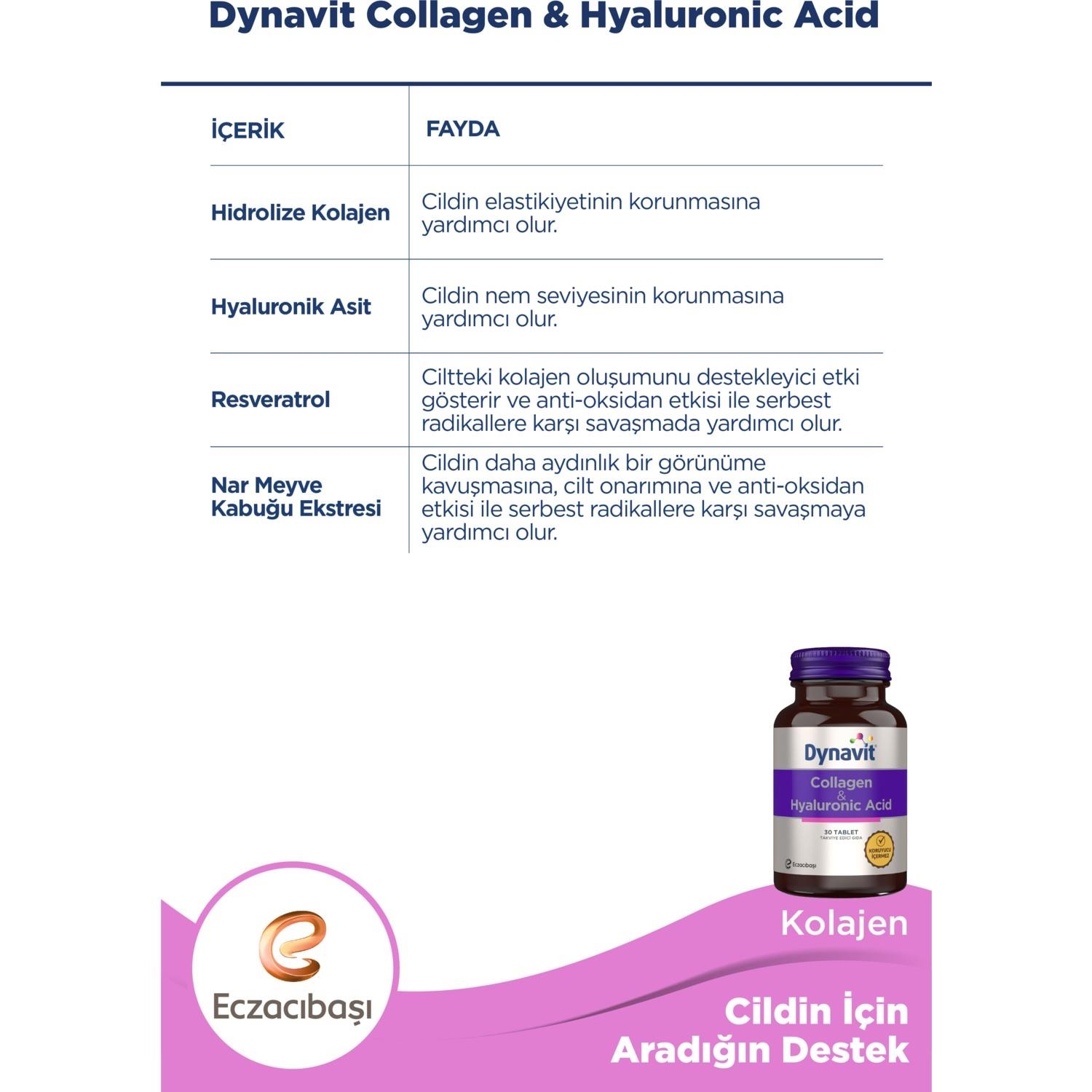 Dynavit Collagen Hyaluronic Acid 30 Tablet - 3
