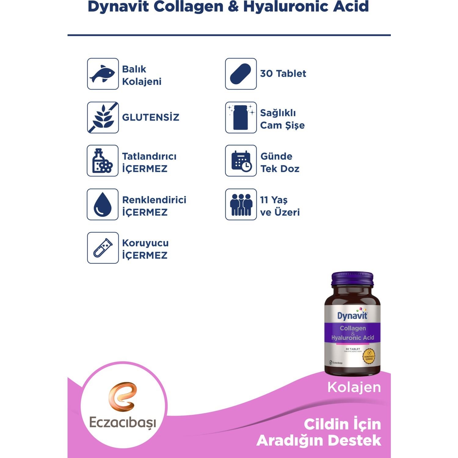 Dynavit Collagen Hyaluronic Acid 30 Tablet - 5
