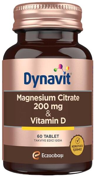 Dynavit Magnezyum Sitrat 200 & Vit D 60 Tablet - DYNAVIT