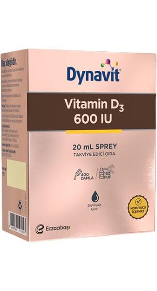 Dynavit Vitamin D3 600 IU Sprey 20 Ml - DYNAVIT