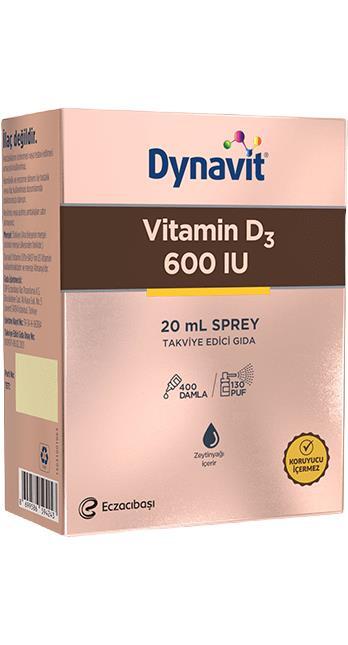 Dynavit Vitamin D3 600 IU Sprey 20 Ml - 1