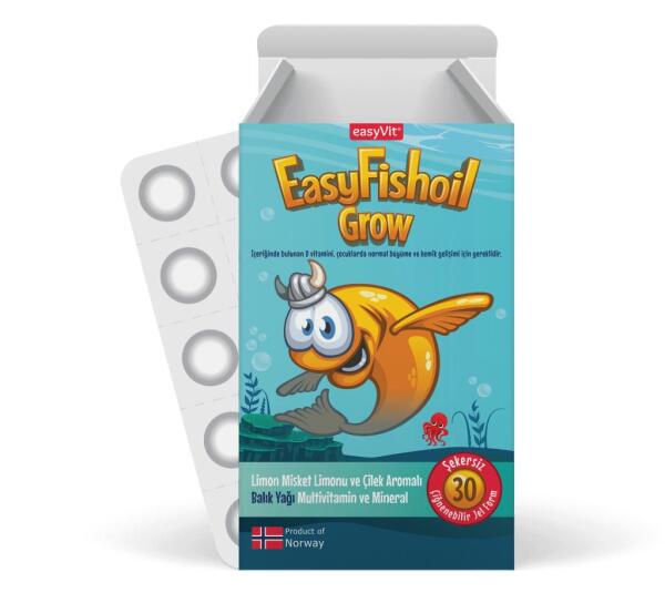 EasyFishoil GROW Çocuk 30 Çiğneme Tableti - EASYVİT