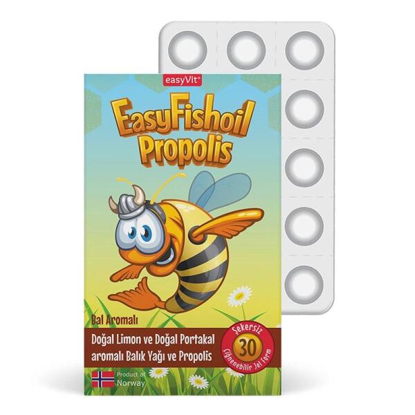 Easyfishoil Propolis Omega 3 Bal Aromalı 30 Jel Tablet - EASYVİT