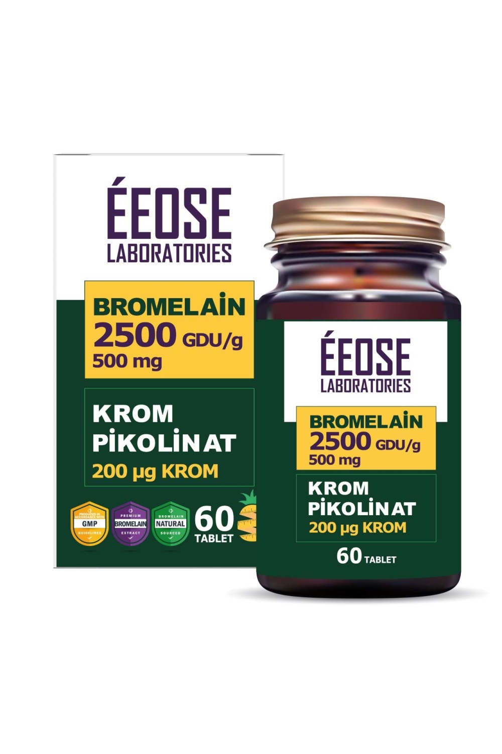 Eeose Bromelain Krom Pikolinat 60 Tablet - 1