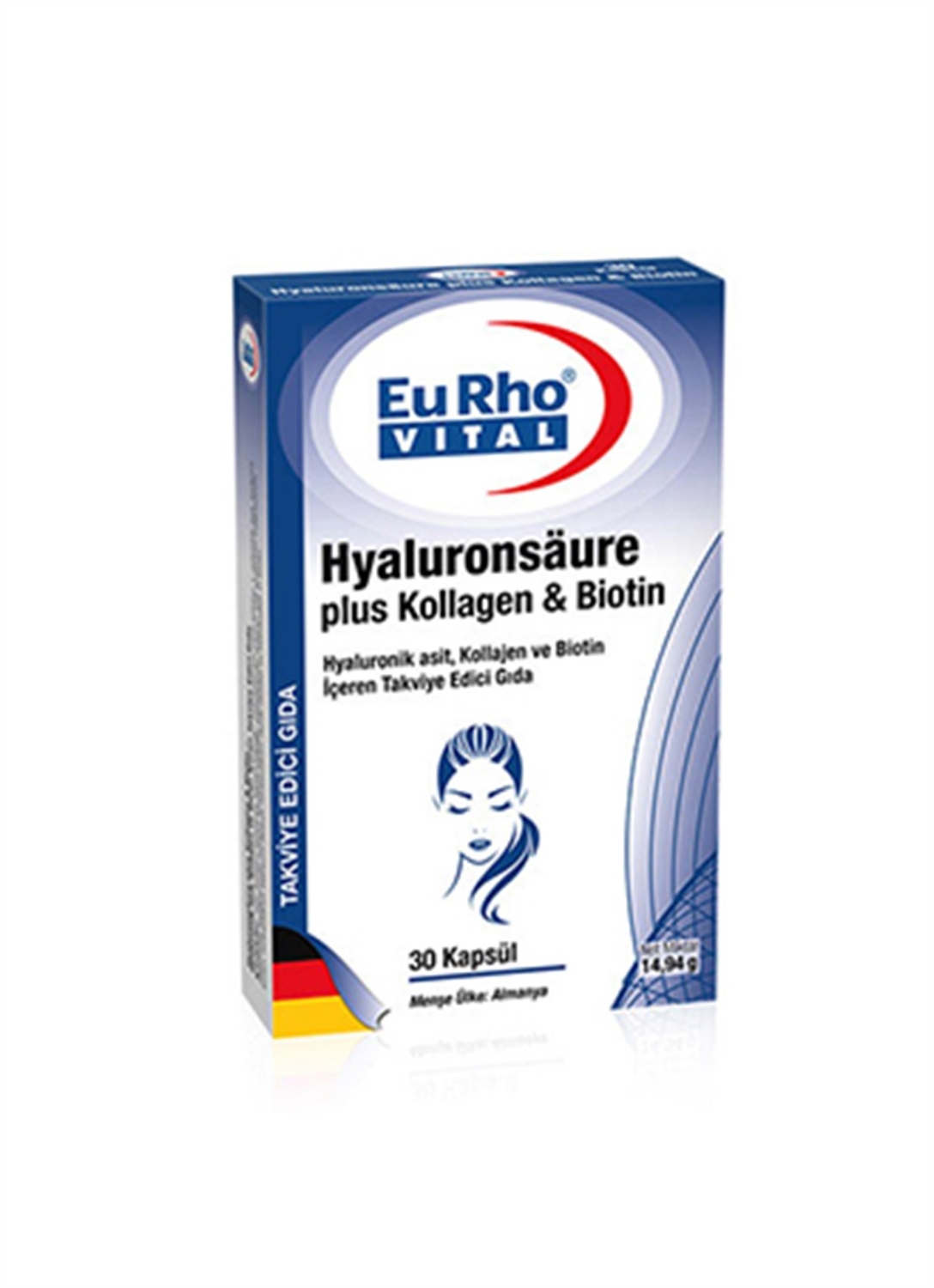EuRho Vital Hyaluronsaure plus Kollagen & Biotin 30 Kapsül - 1