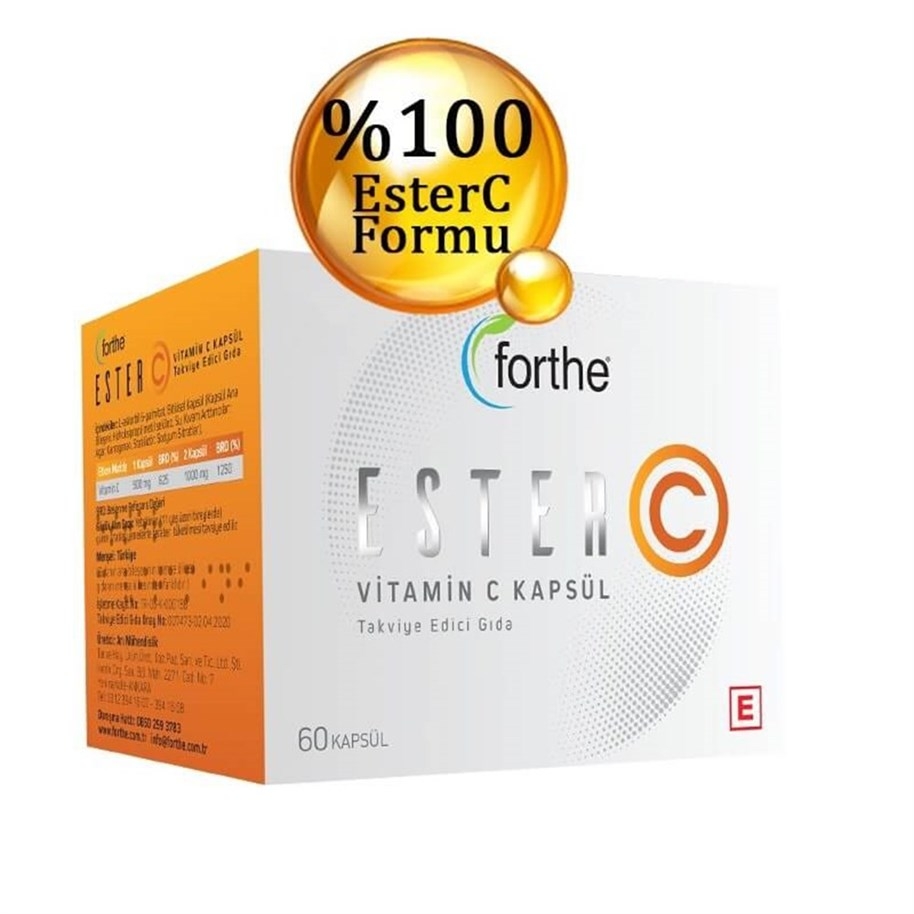Forthe ESTER-C Vitamin C 60 Kapsül - 1