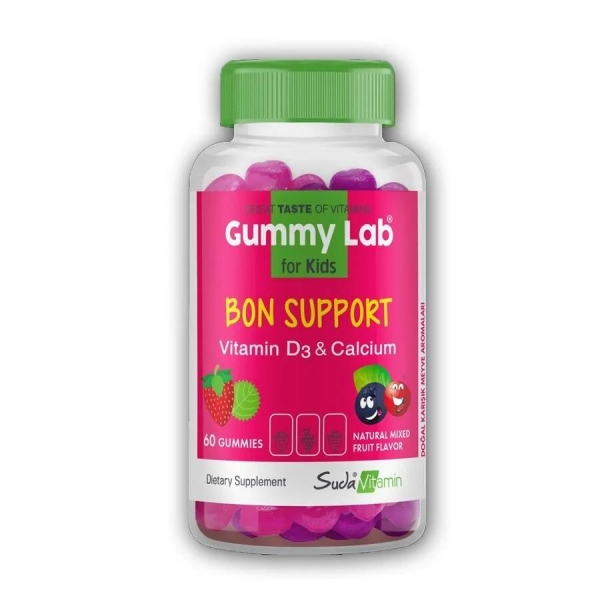 Gummy Lab For Kids Bon Support Vitamin D3 Calcium 60 Gummies - SUDA VİTAMİN